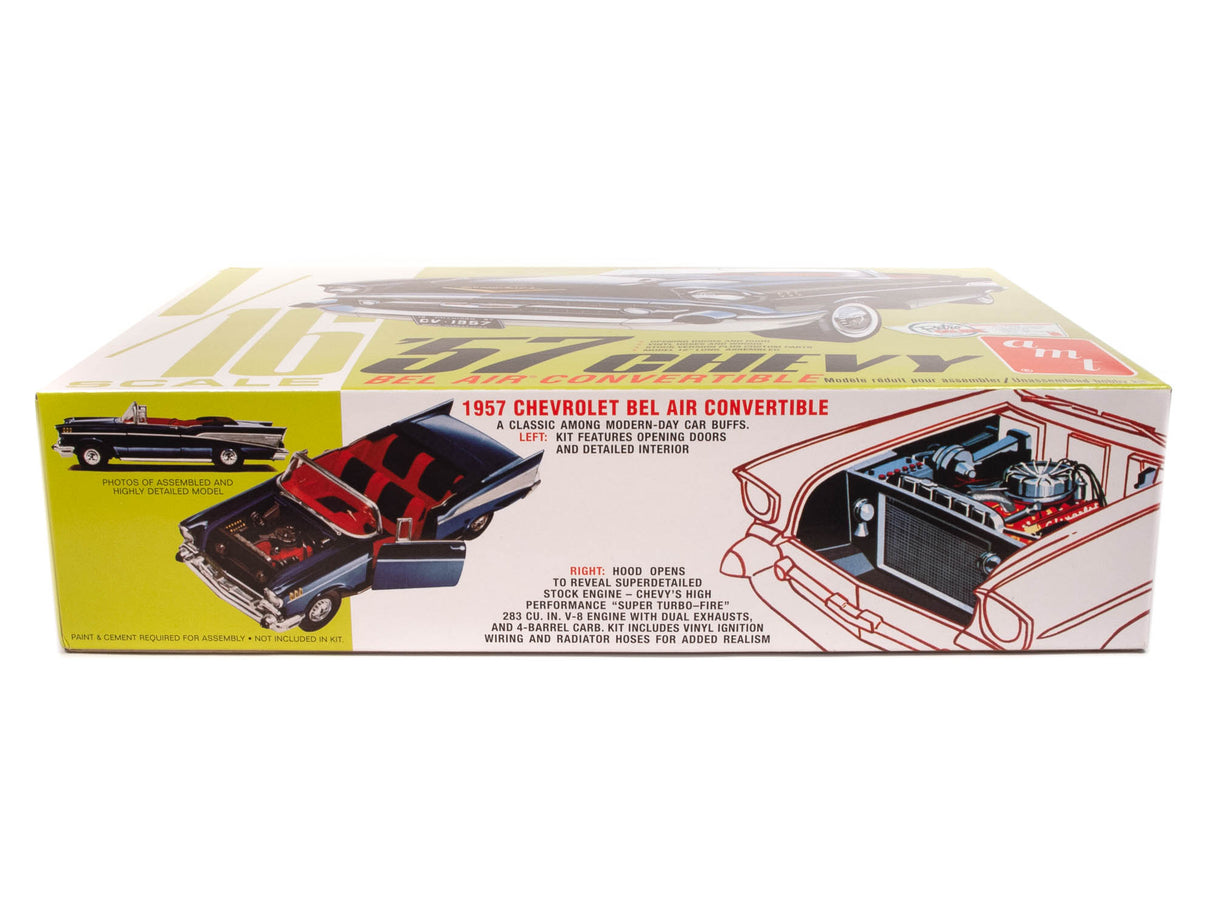 Model kit box art for a 1957 Chevy Bel Air convertible car for AMT AMT1159