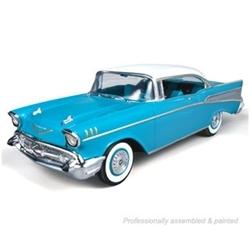 Blue and white 1957 Chevy Bel Air scale model kit for AMT AMT638M