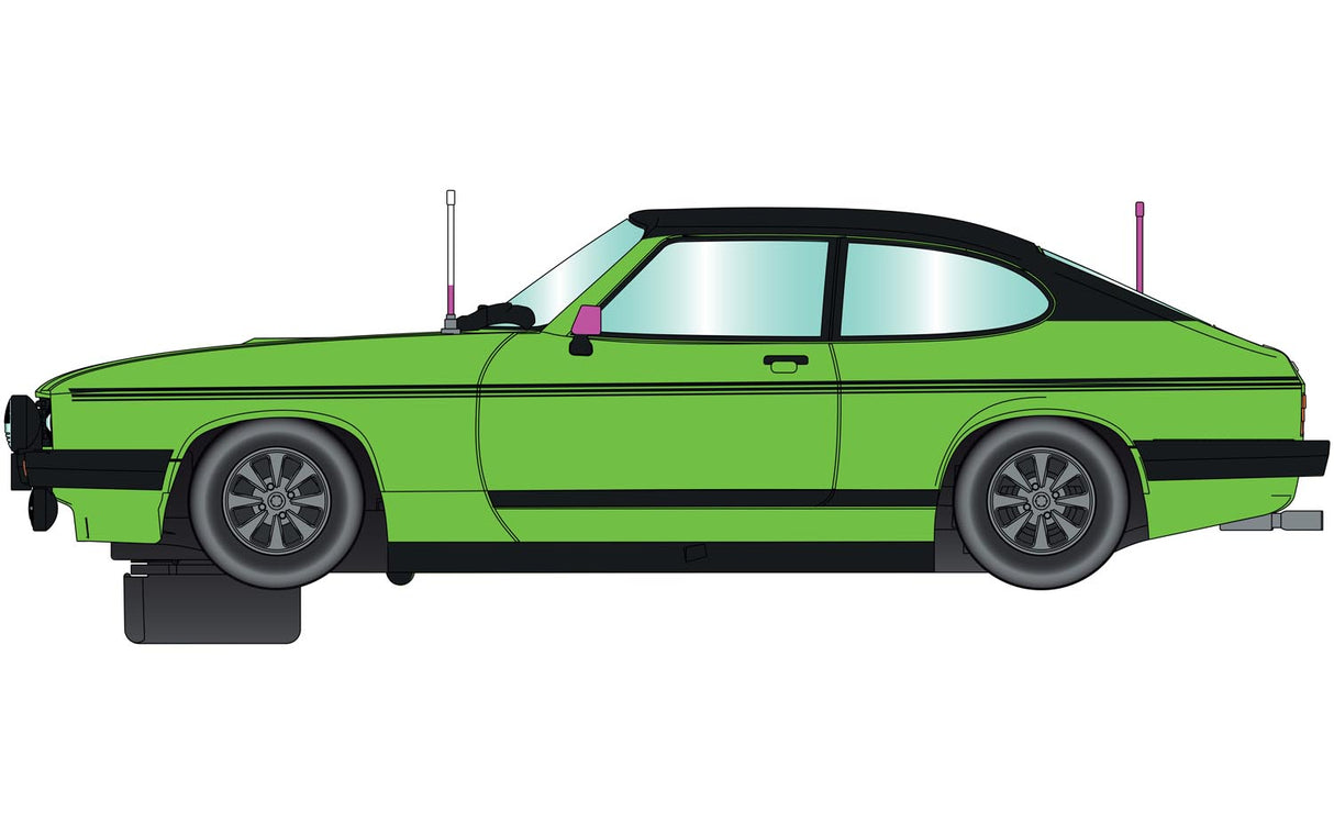 Green 1/32 scale model car, side view, from Only Fools And Horses for 1/32 slot cars Scalextric C4179