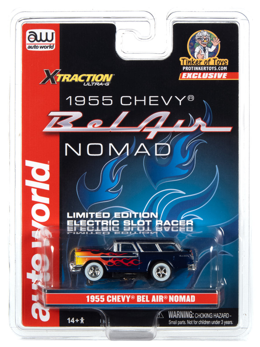Slot car toy set: 1955 Chevy Bel Air Nomad electric slot racer for Auto World CP7780