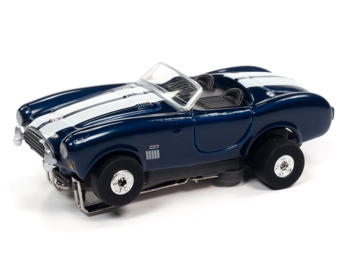 Blue and white striped Shelby Cobra slot car for Auto World CP7827