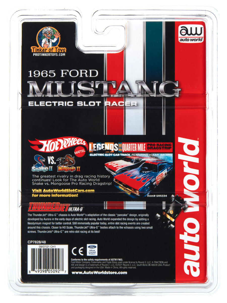 1965 Ford Mustang electric slot racer toy set for Auto World CP7828