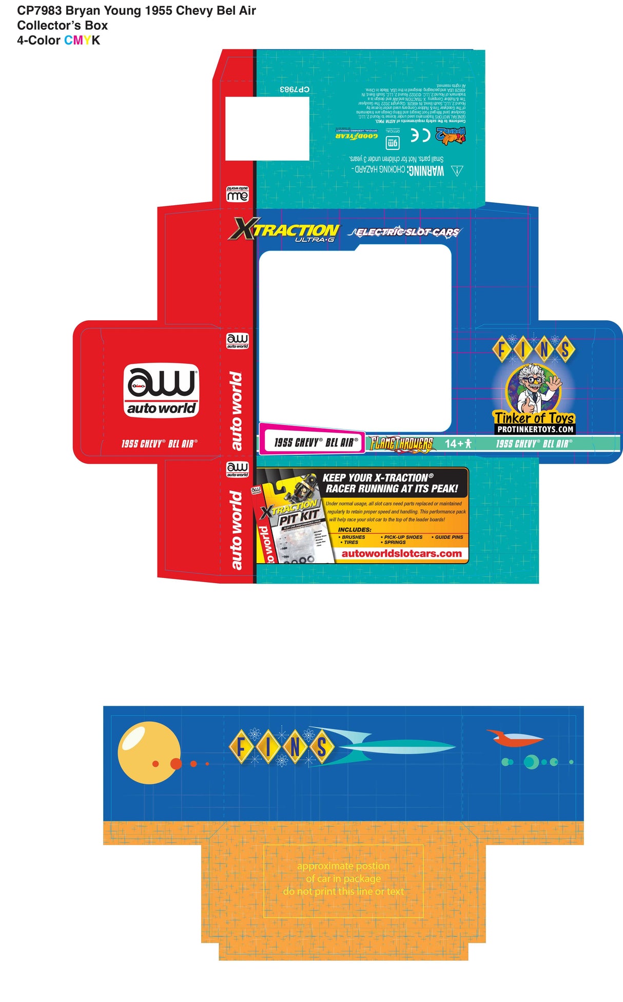 1955 Chevy Bel Air Classic Yellow & White | CP7983 | Auto World