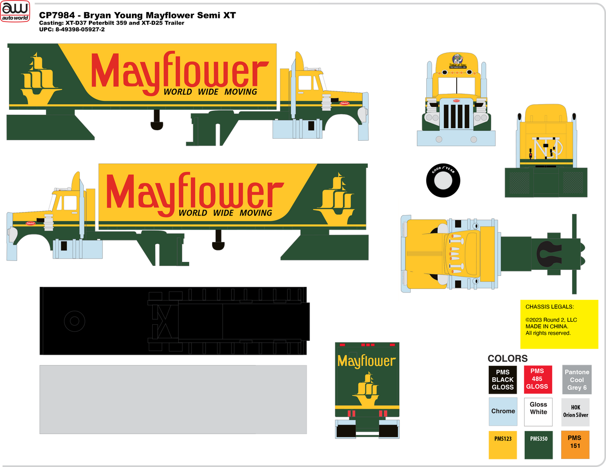 Mayflower Semi Peterbilt 359 Trailer | CP7984 | Auto World