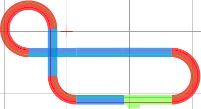 Dirt track layout showing a loop and straight sections for model trains for Auto World Track SRS001D, alternate track view