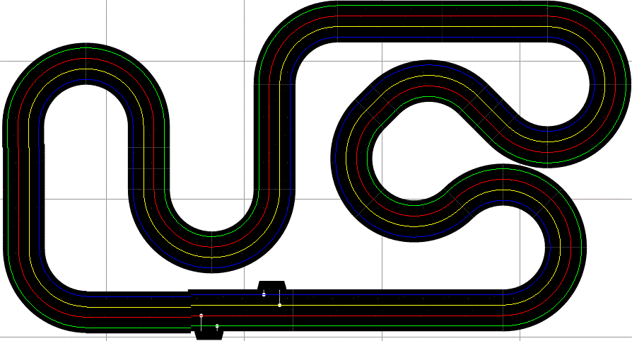 Track Only Layouts HO Scale | Assorted Sizes | Auto World Track-Auto World-Circuit 9 Colossus | SRS009 | AutoWorld 25 Feet of Track 4 lanes Racing-ProTinkerToys