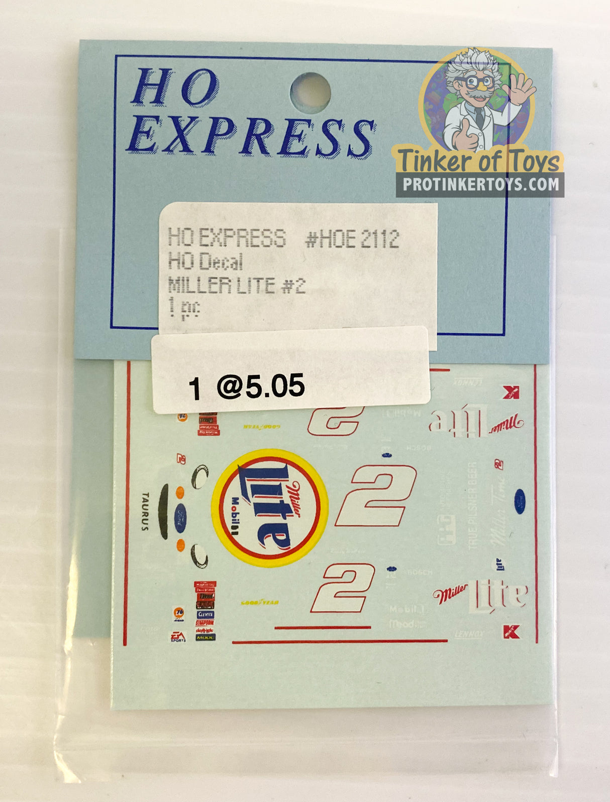 Slot Car Decal Sticker Pack | 2110-2119 | HO Express-American Line-K-Decal Miller Light #2-ProTinkerToys