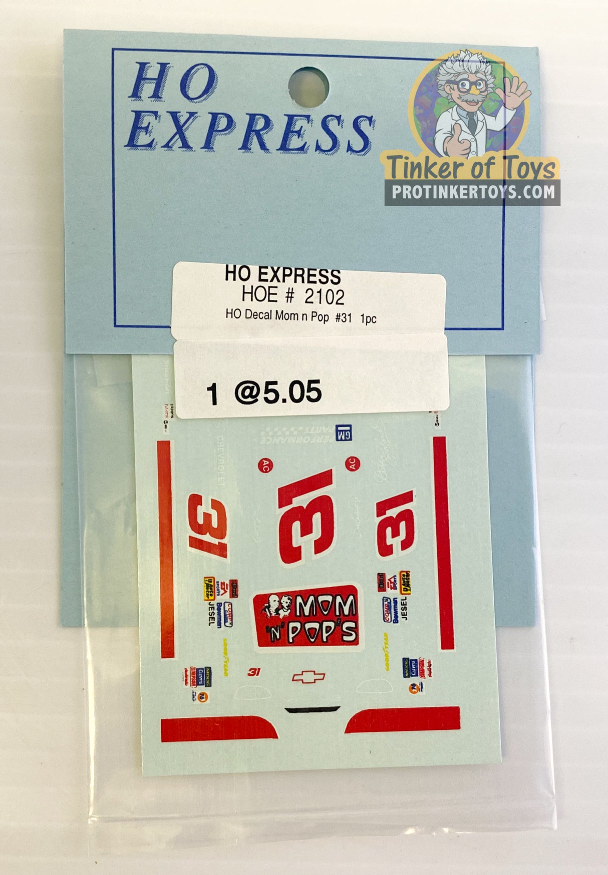 Slot Car Decal Sticker Pack | 2100-2109 | HO Express-American Line-K-Decal Mom n Pop #31-ProTinkerToys