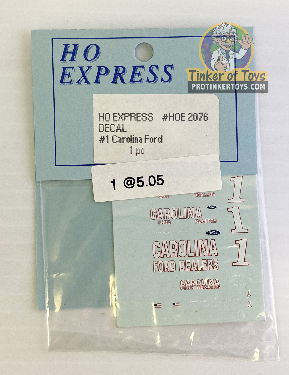 Slot Car Decal Sticker Pack | 2070-2079 | HO Express-American Line-K-Decal #1 Carolina Ford-ProTinkerToys