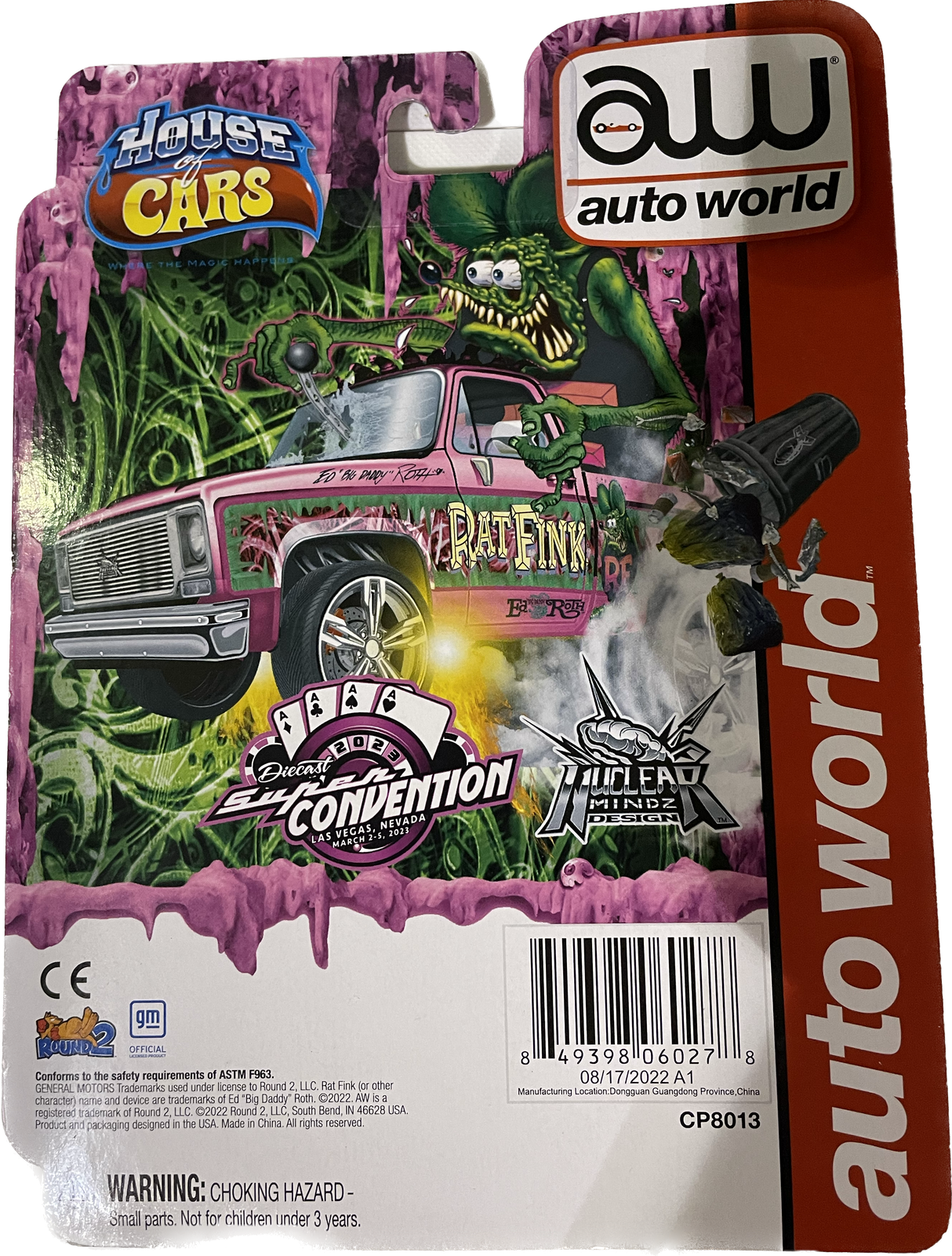 2023 Las Vegas Super Convention PINK FINK Rat Fink Autoworld Squarebody | CP8013 | Johnny Lighting