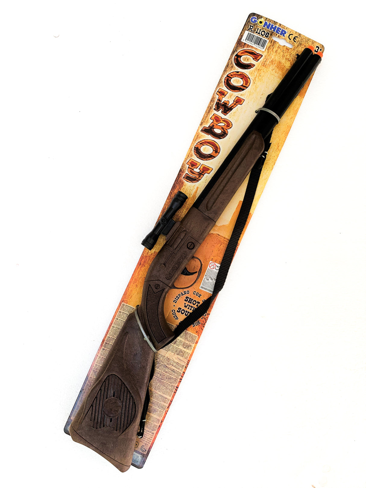 Toy shotgun with scope and case, ready for display for Gonher 3108/6