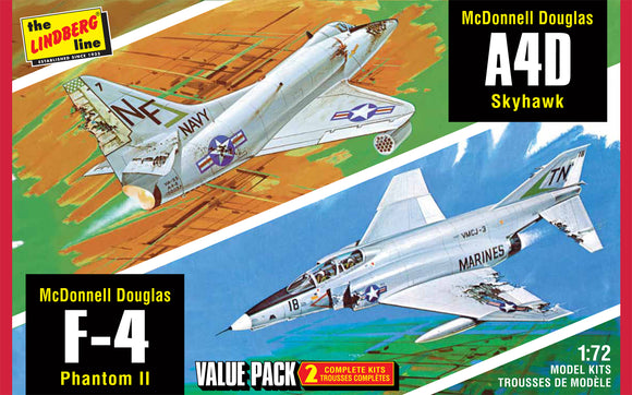 F-4G Phantom & A4D Skyhawk | HL433/12 | Lindberg Model Company-Lindberg Model-[variant_title]-ProTinkerToys