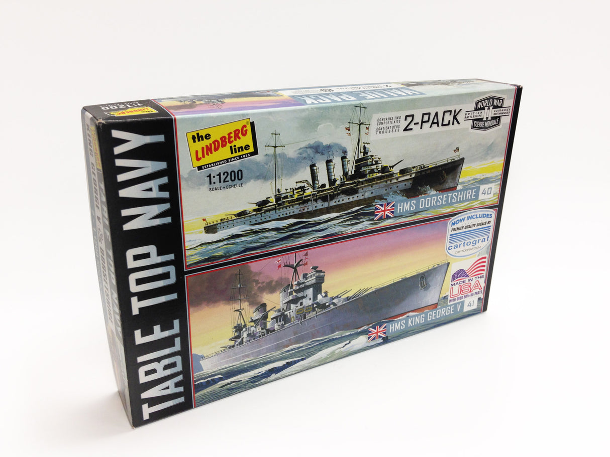 Model kit box for HMS King George V and HMS Dorset 1:1200 scale for Lindberg HL439/12