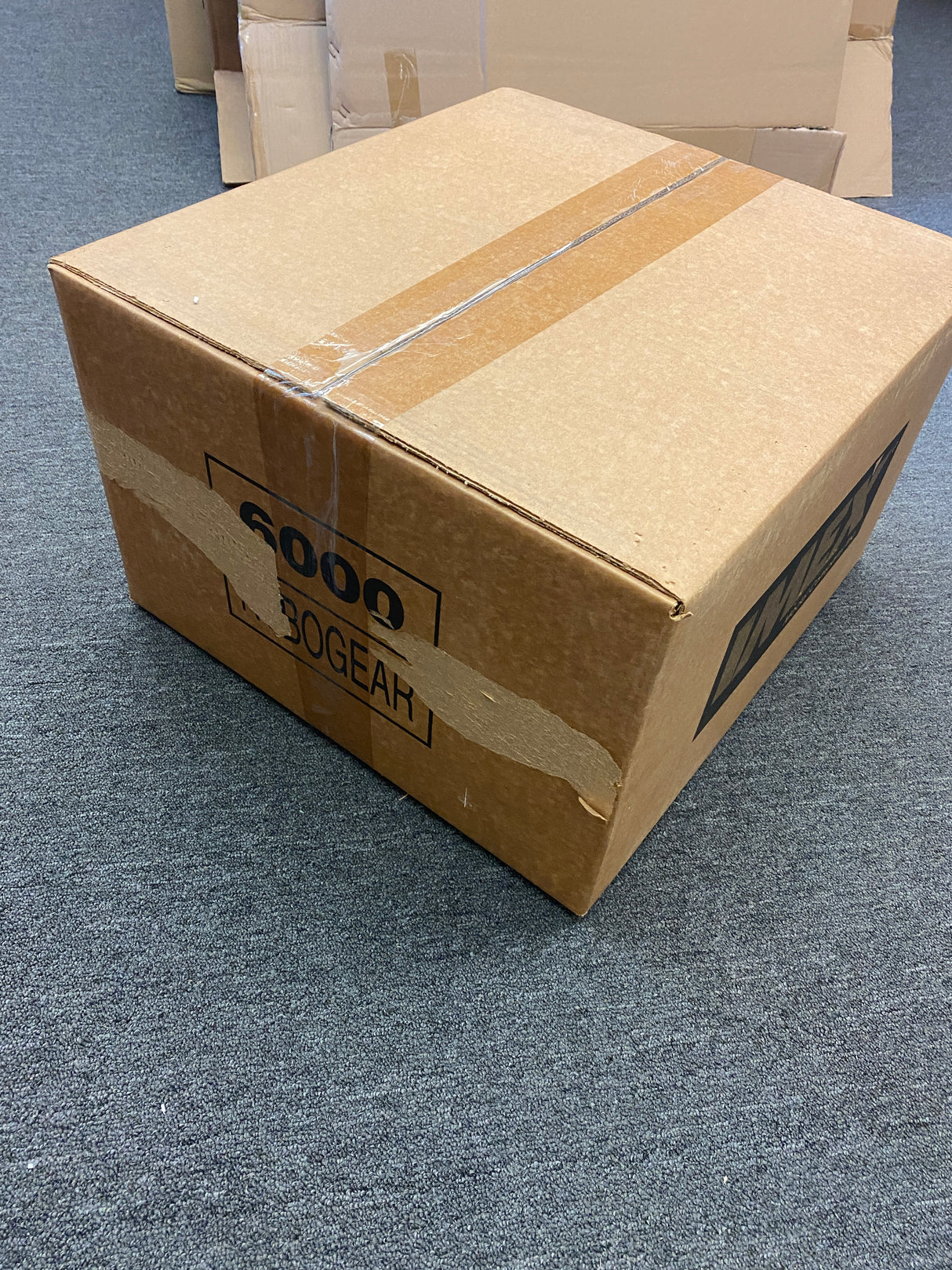 Cardboard box labeled "6000 BOGEAR" for Battle Set for IMEX