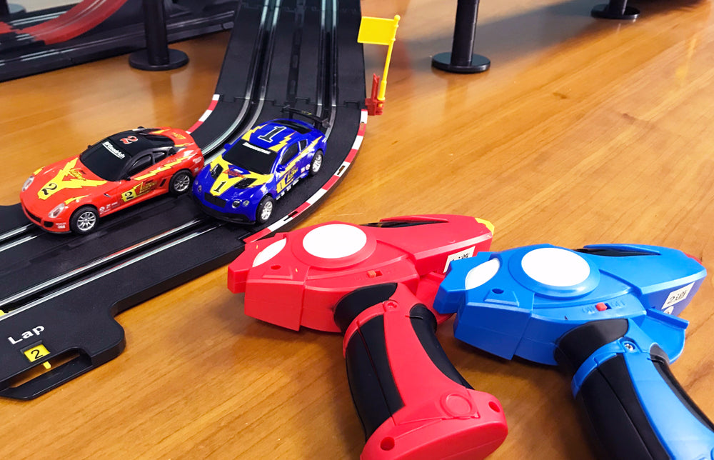 Remote control race car set with track and two handheld controllers for EXCLUSIVE JLRS001