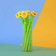 Yellow flowers and green pens arranged in a vertical bunch for BCmini 22429