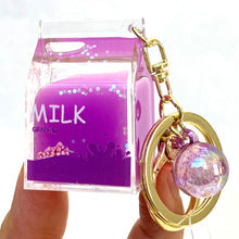 Purple milk-themed key charm with a round, pinkish bead for BC Mini 12058