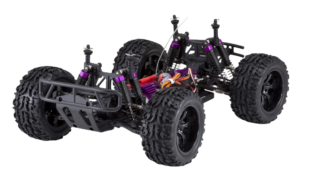 Black electric monster truck with large off-road tires for RedCAT VOLCANOEP-94111-BS-24