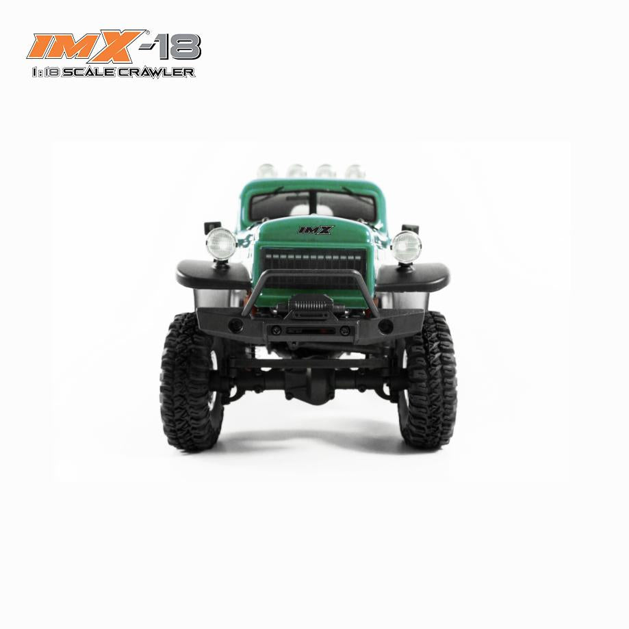 Green 1:8 scale crawler vehicle with large off-road tires for IMX IMX25010