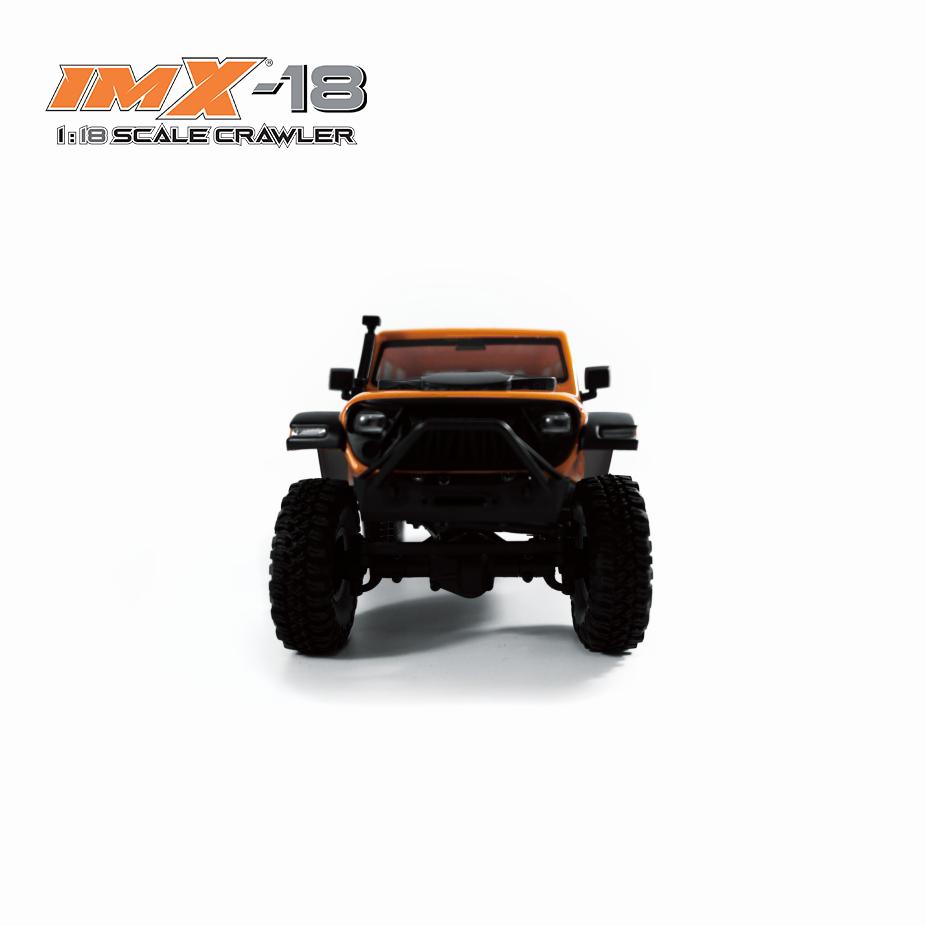 Remote-controlled 1:18 scale crawler vehicle viewed from the front for IMX IMX25015