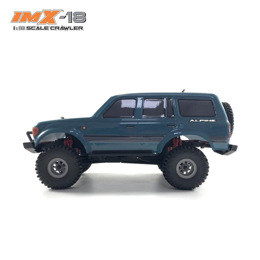Blue 1:8 scale crawler vehicle with large off-road tires for IMX IMX25020