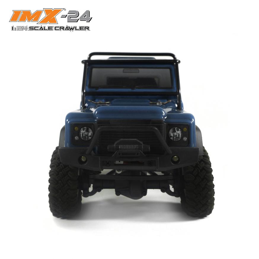 Blue 1:24 scale crawler vehicle with large off-road tires for IMX IMX25050