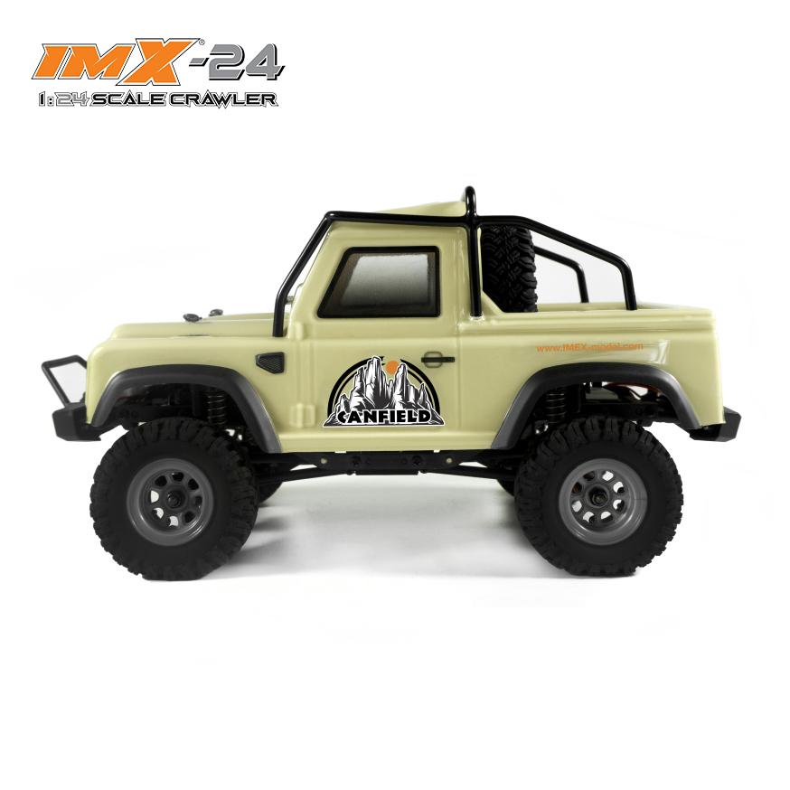 Scale crawler vehicle with off-road tires and black accents for IMX IMX25050