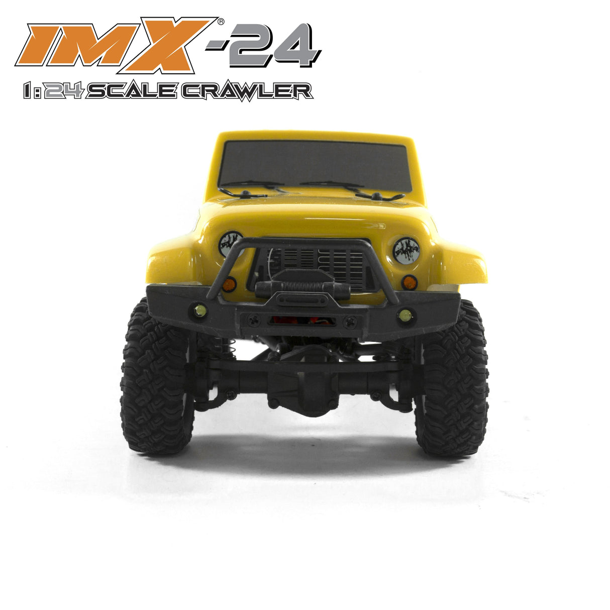 Yellow 1:24 scale crawler toy vehicle with large off-road tires for IMX IMX25055