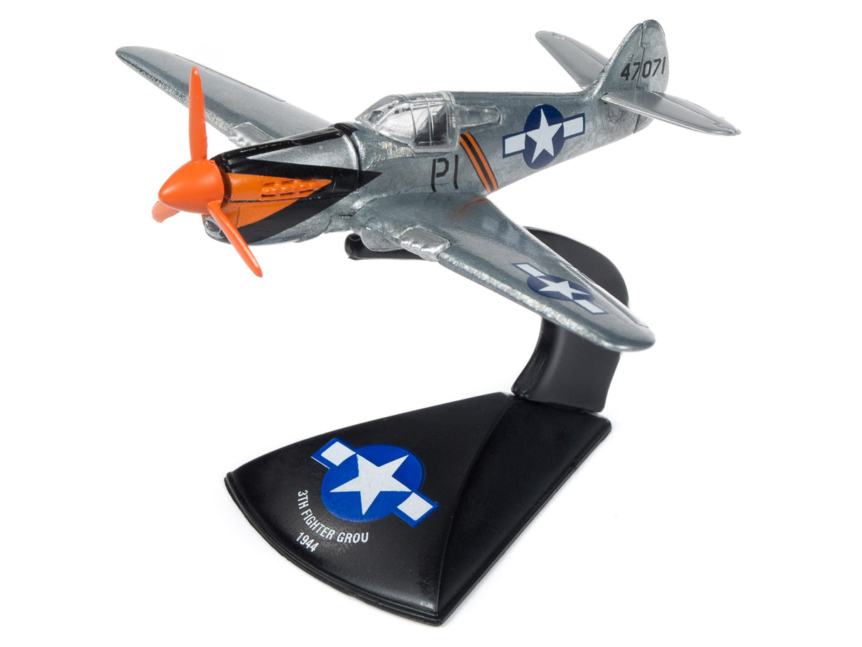 1:64 JLMiltary In Color 2019R1 | JLML004 | Johnning Lightning Die Cast-Round 2-JLML004-B-1-6 | Curtiss P-40E Warhawk (1:144) Raw Metal w/Orange Markings-ProTinkerToys