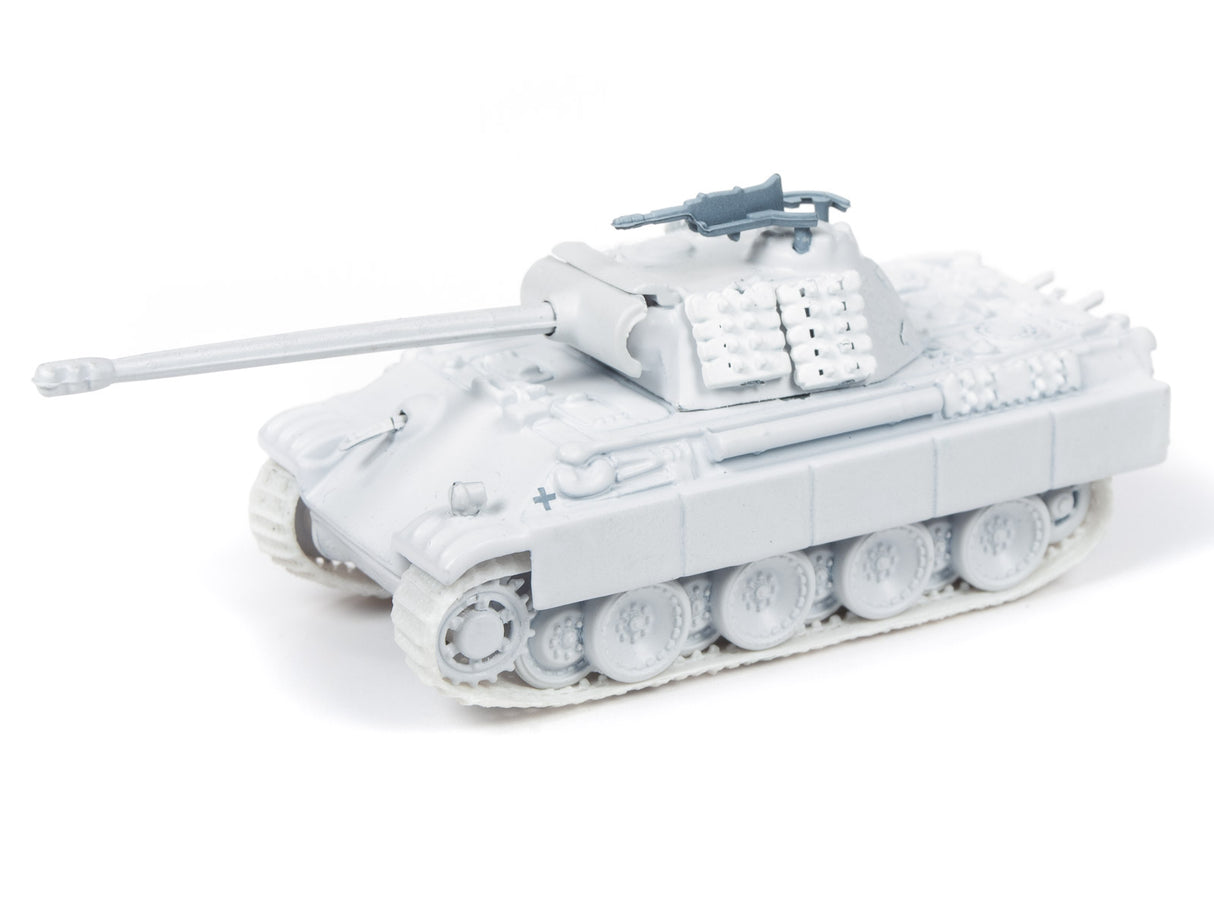Model tank toy, light gray, with cannon extending to the left for Johnny Lightning JLML004