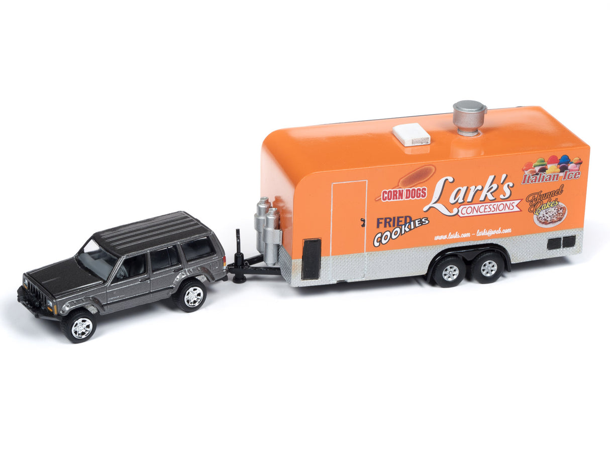 Toy car towing a food concession trailer for Johnny Lightning JLTG001b