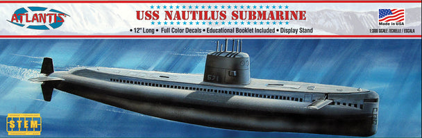Model kit of the USS Nautilus submarine, ready for assembly and display for Atlantis Model Co ALM750