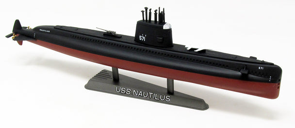 Model kit of the USS Nautilus submarine, ready for assembly for Atlantis Model Co ALM750, rear view