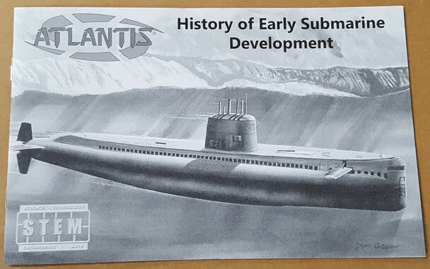 Diagram showing early submarine development, suitable for a model kit for Atlantis Model Co ALM750