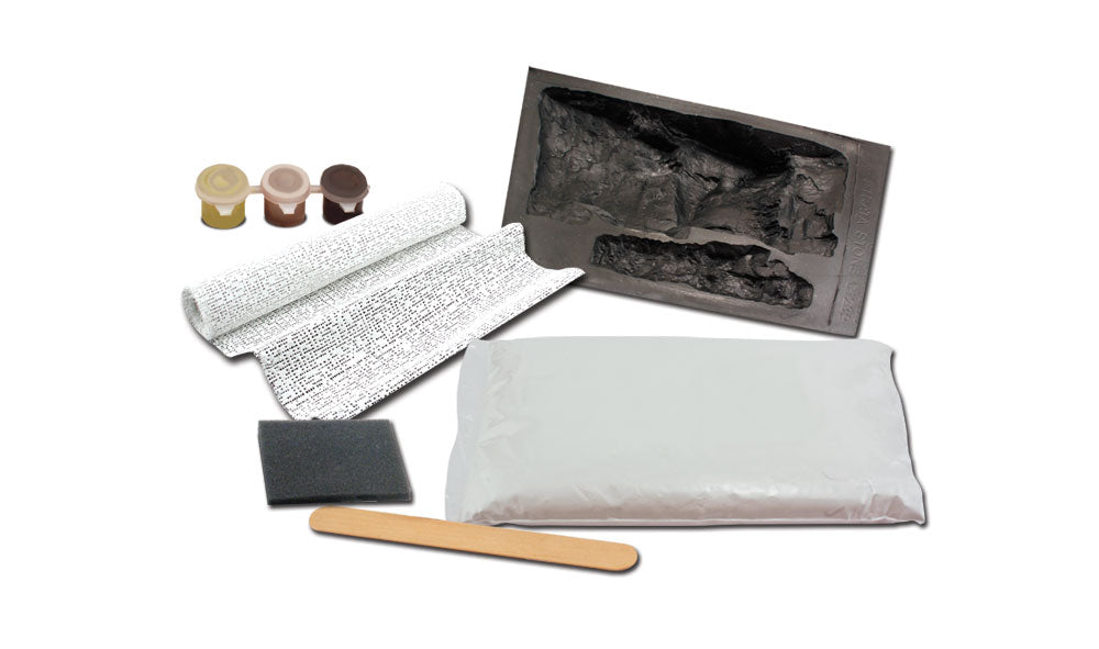 Learning kit contents: rock face, tools, and materials for educational play for WoodLand LK951