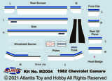 Exploded view diagram for 1982 Camaro model kit parts for Atlantis Model Co ALM2004