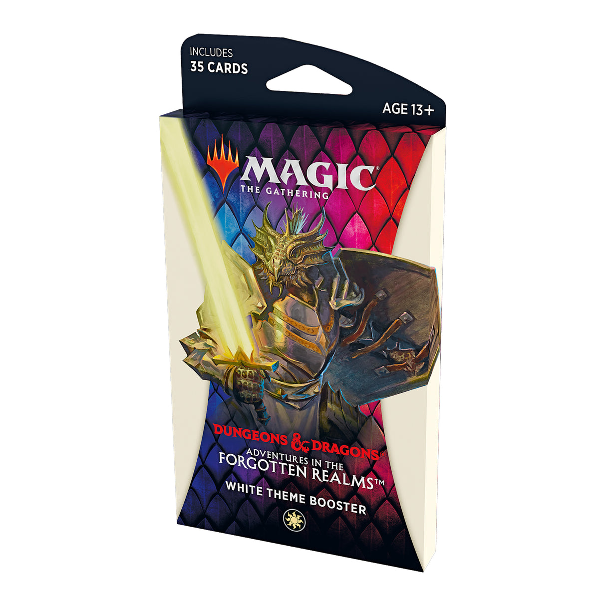 Magic: The Gathering Theme Booster for Forgotten Realms, featuring a warrior figure for C87500000-1