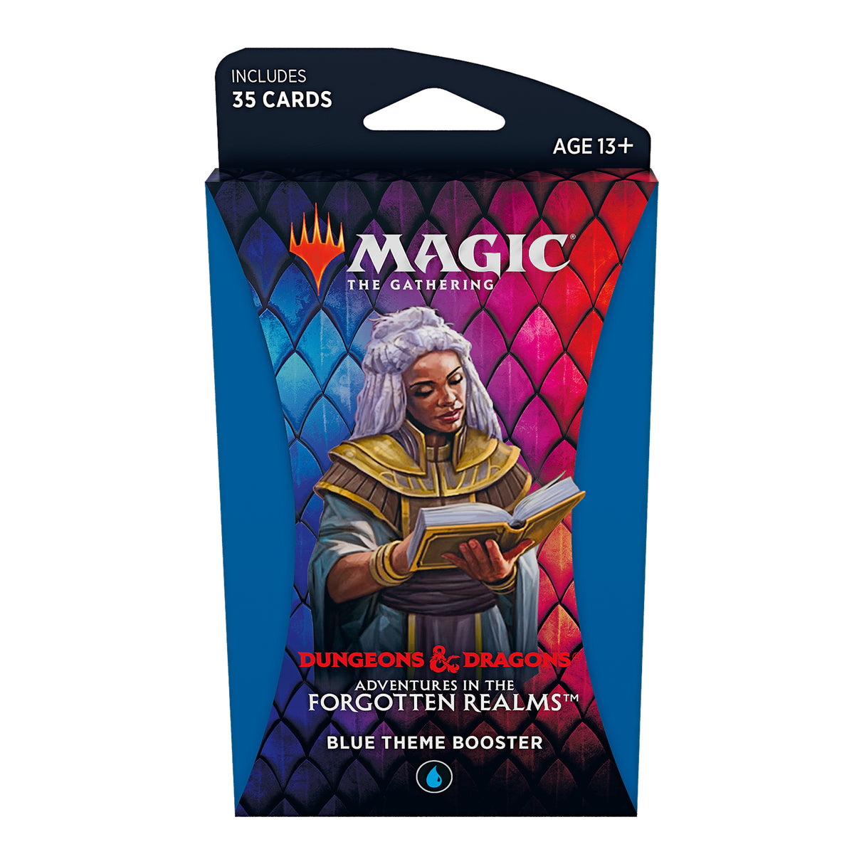 Magic: The Gathering Blue Theme Booster pack, featuring a character reading a book for C87500000-1