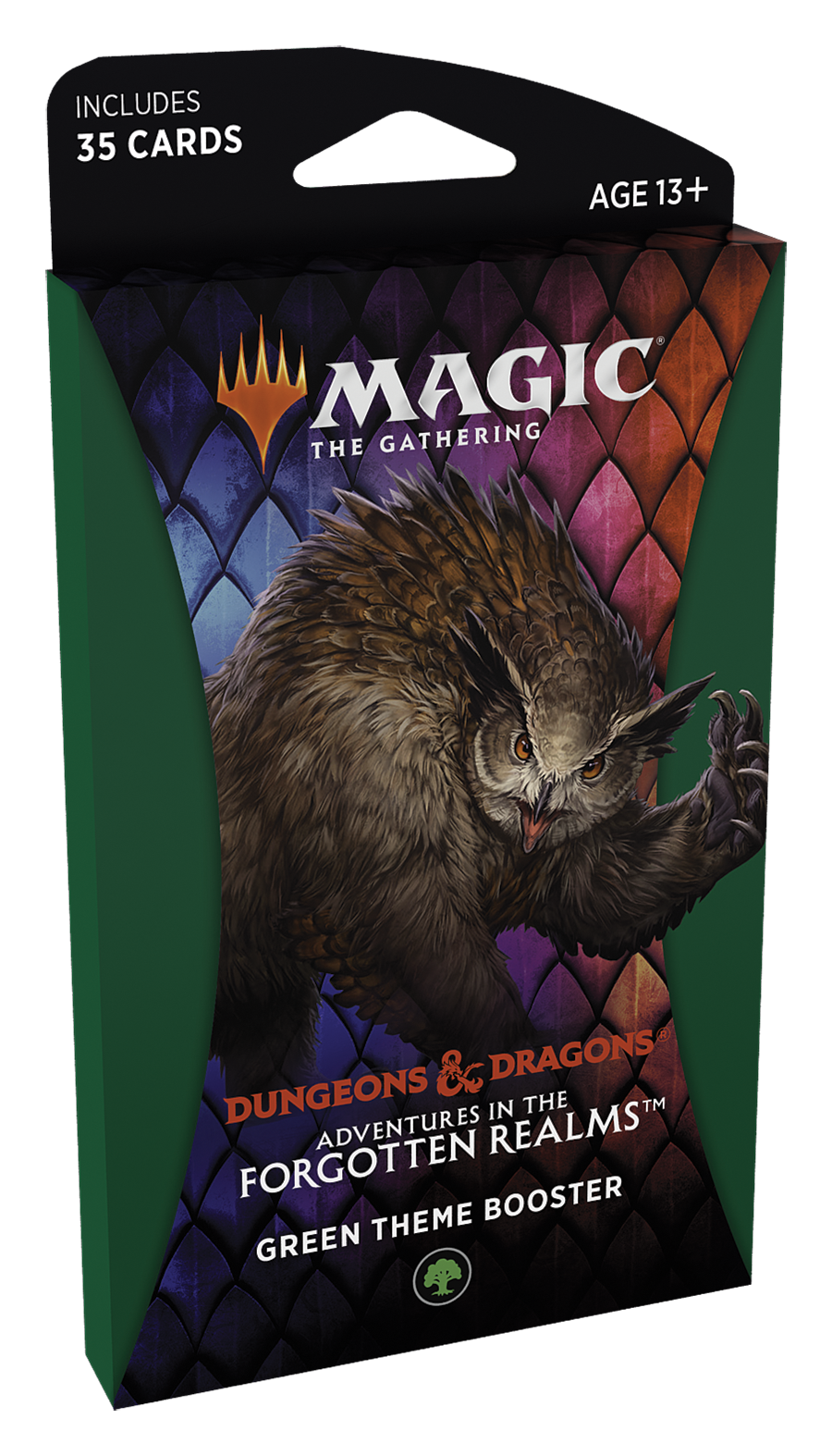 Green Theme Booster for Magic: The Gathering, featuring an owl illustration for C87500000-1