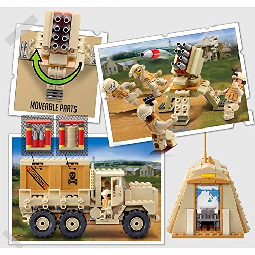 Modular building set showing Cobra base camp, movable parts, and action figures for Oxford OXF3531