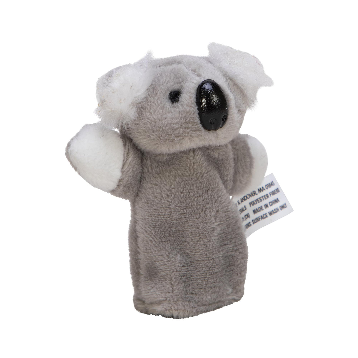 Gray koala finger puppet toy with a tag attached for Schylling PFP