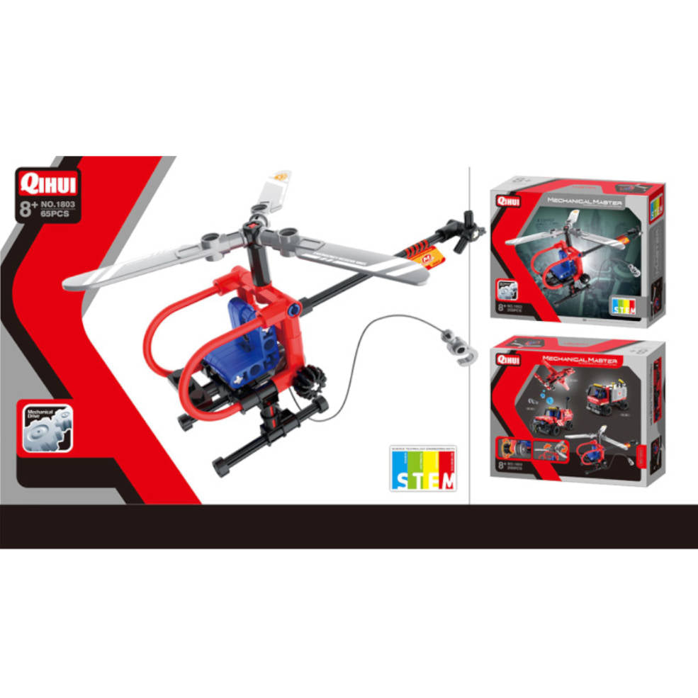 Mini rescue copter kit with building components and storage box for Qihui QIH01803