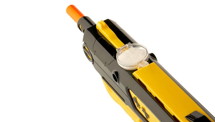 Yellow and black bug zapper with orange trigger and salt container for Bug-A-Salt BS2.5-RY