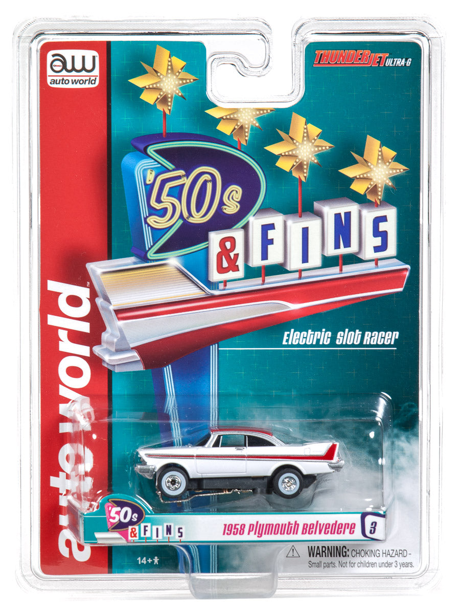 Slot car set: 1958 Plymouth Belvedere electric slot racer for Auto World SC334