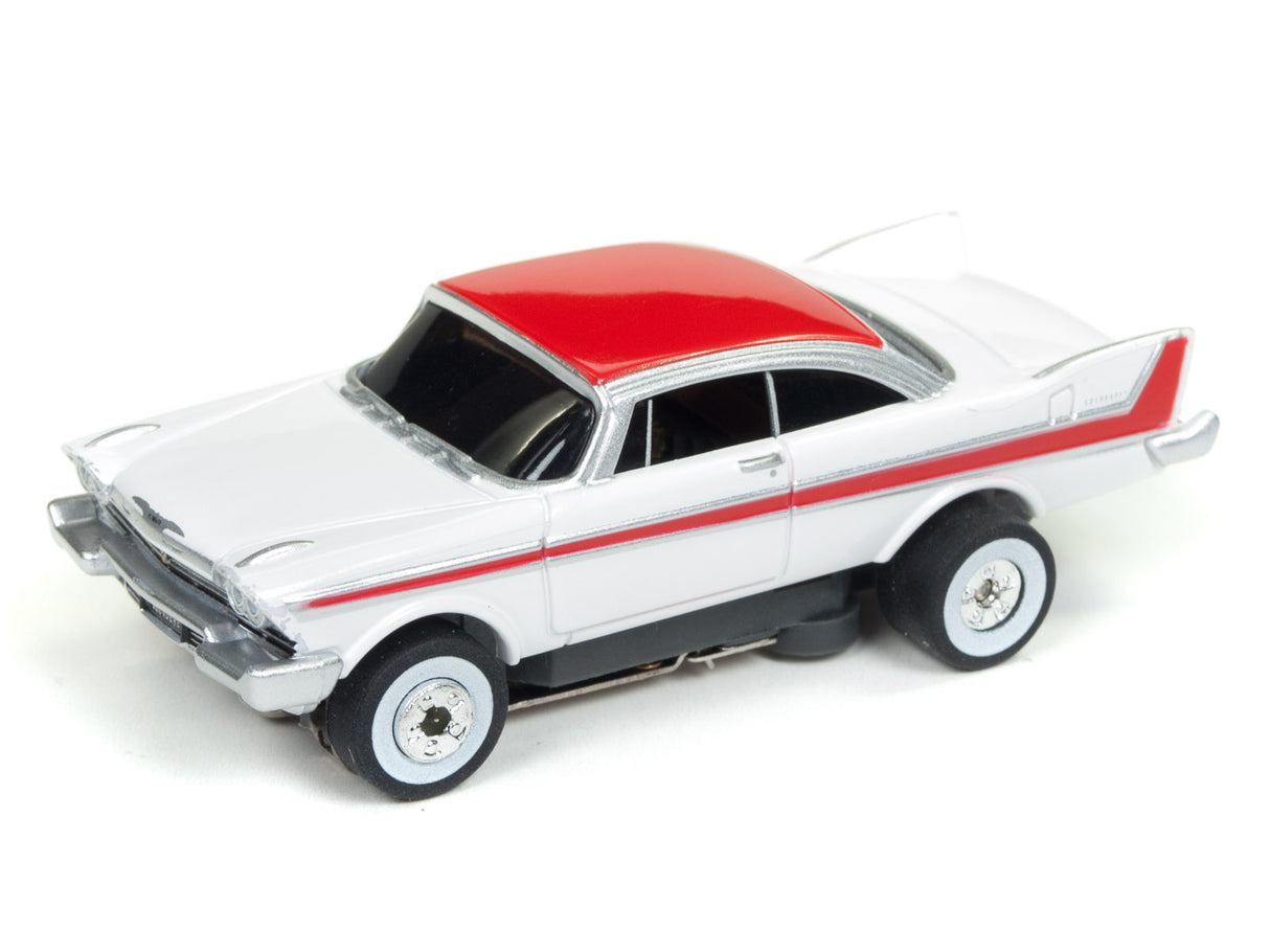 50's & Fins - Thunderjet - Release 22 | SC334-Auto World-1958 Plymouth Belvedere (white/red) - SC334BELVEDEREWHITE-ProTinkerToys