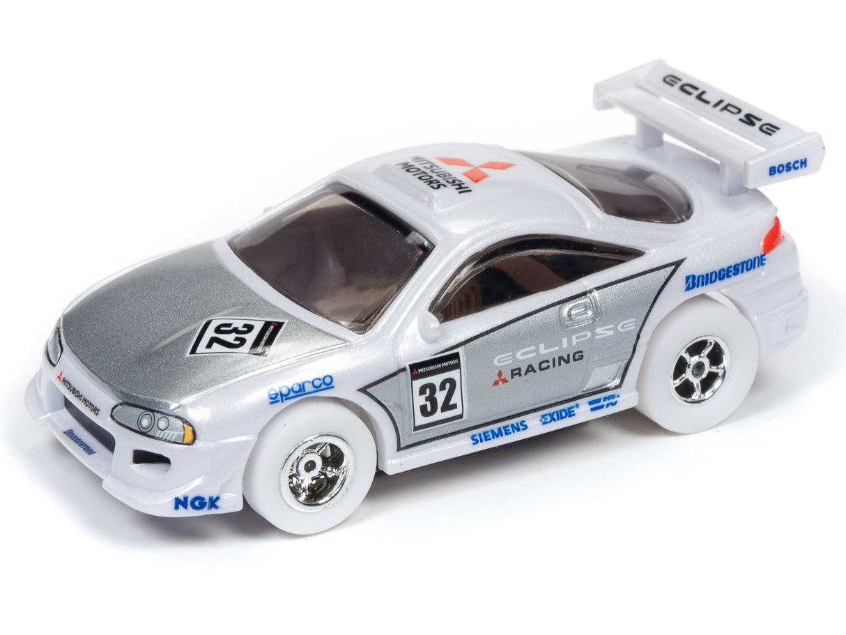 Silver toy race car with "Eclipse Racing" branding and number 32 for Auto World SC346