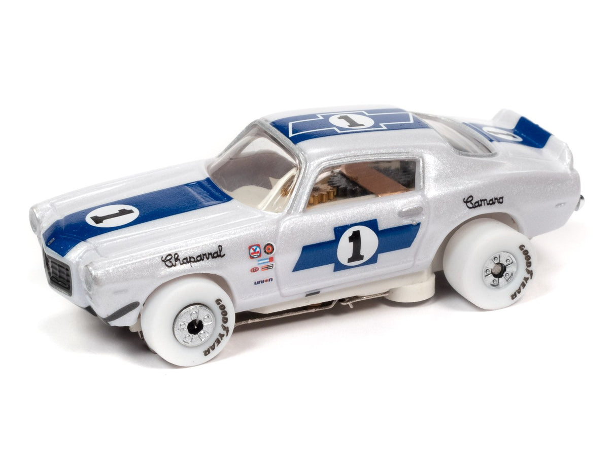 iWheels White Trans Am Racers - Thunderjet - Release 32 | SC362 | Auto World Slot Cars-Auto World-WHITE #3 - Jim Hall – 1970 Chevy Camaro #1-ProTinkerToys