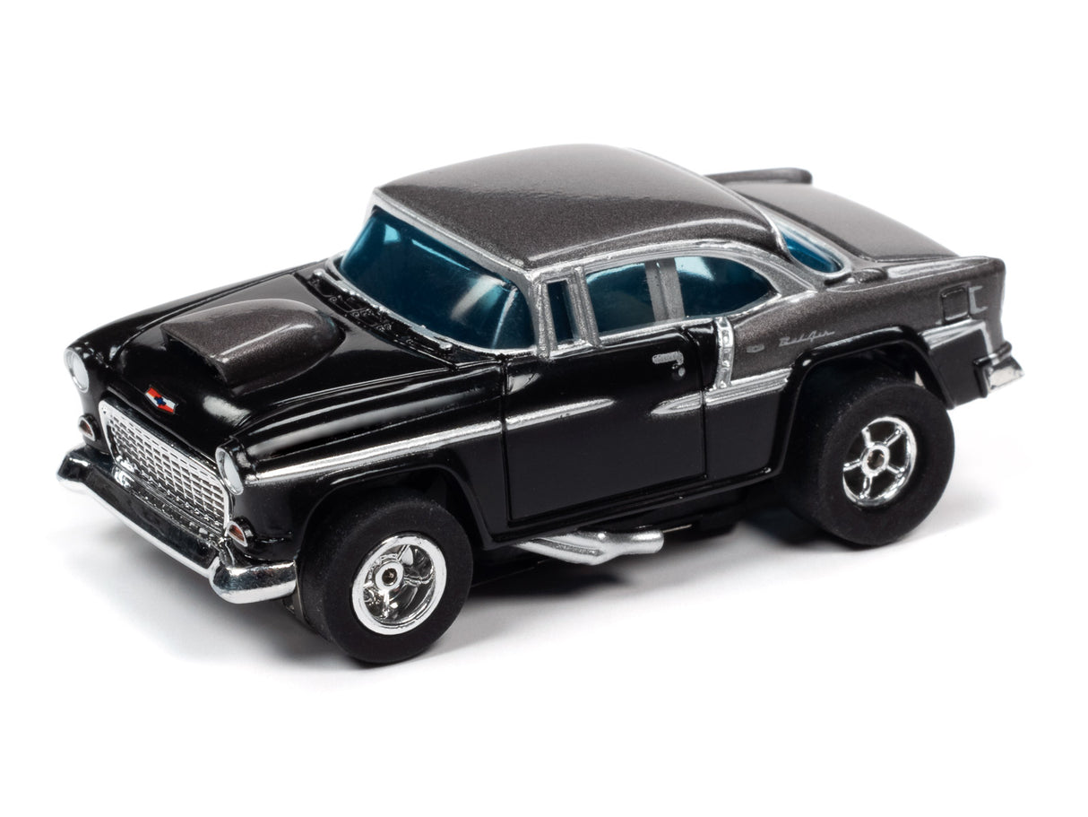 Black scale model car, classic cruiser style, on white background for Auto World SRS331