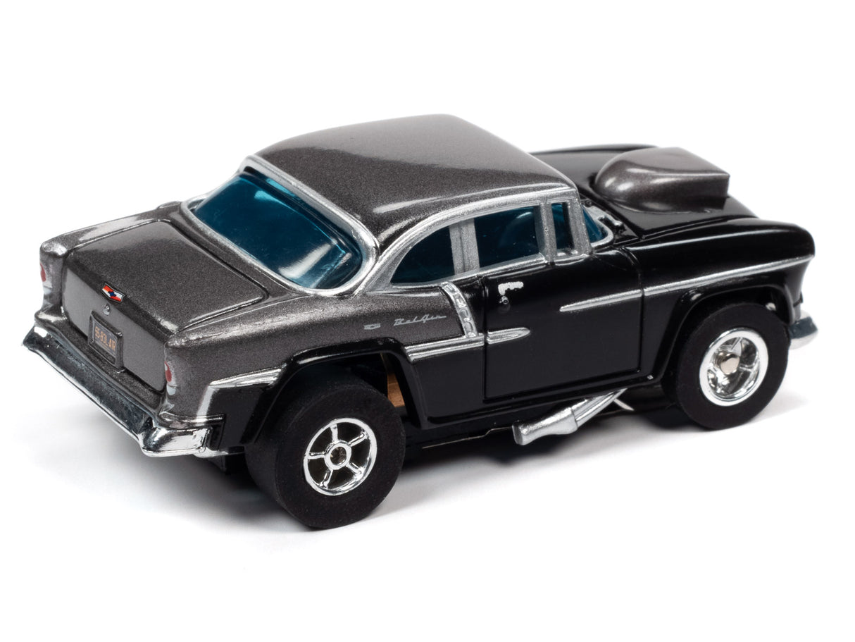 Black and gray scale model car, classic coupe style, on white background for Auto World SRS331