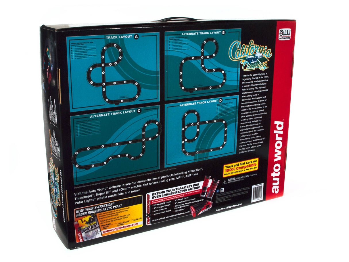 Track layout box set for California Cruising model train set for Auto World SRS331